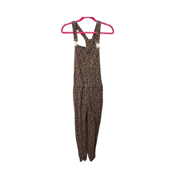 Z Supply Womens Medium Brown Cheetah Print Overalls Jumpsuit - Picture 1 of 11
